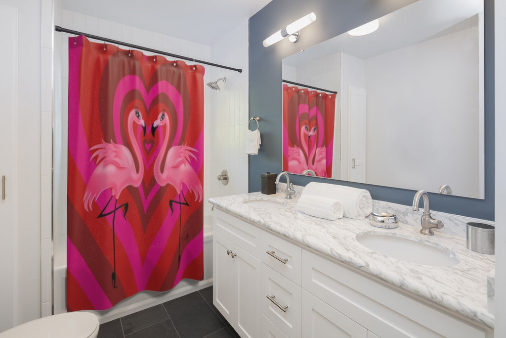 Flamingo Love • Shower Curtain