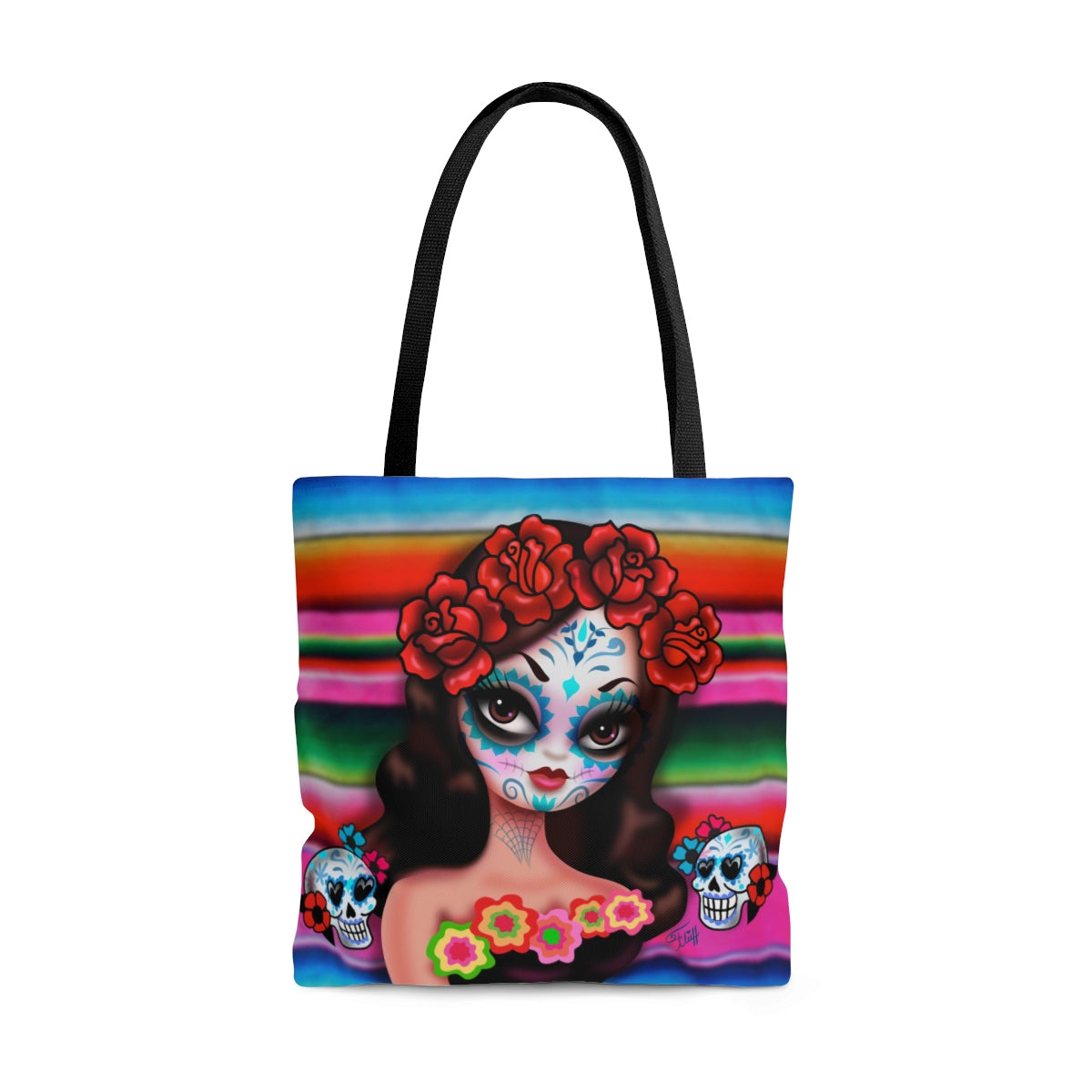 Day of the Dead Girl with Roses • Tote Bag