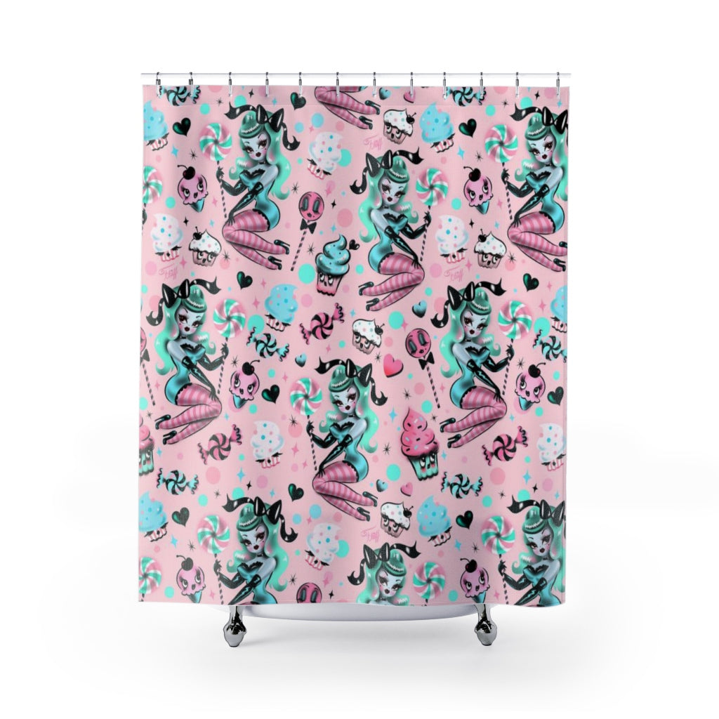 Mint Sugar Pinup Doll • Shower Curtain
