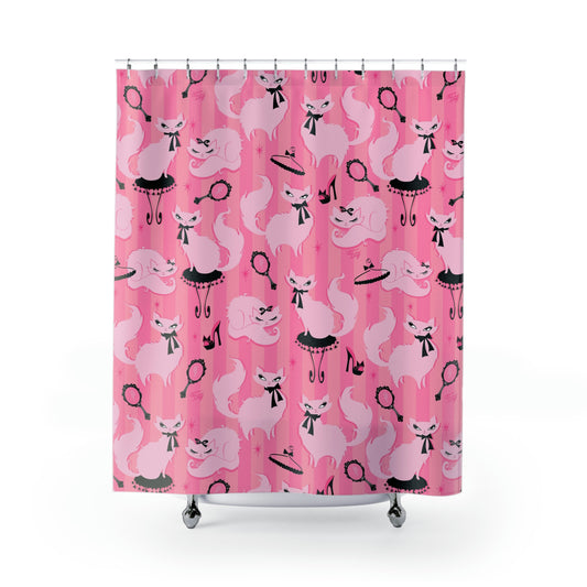 Boudoir Kitties Pink • Shower Curtain