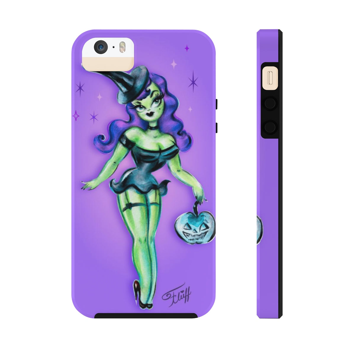 Pinup Witch with Jack-o'-lantern • Phone Case
