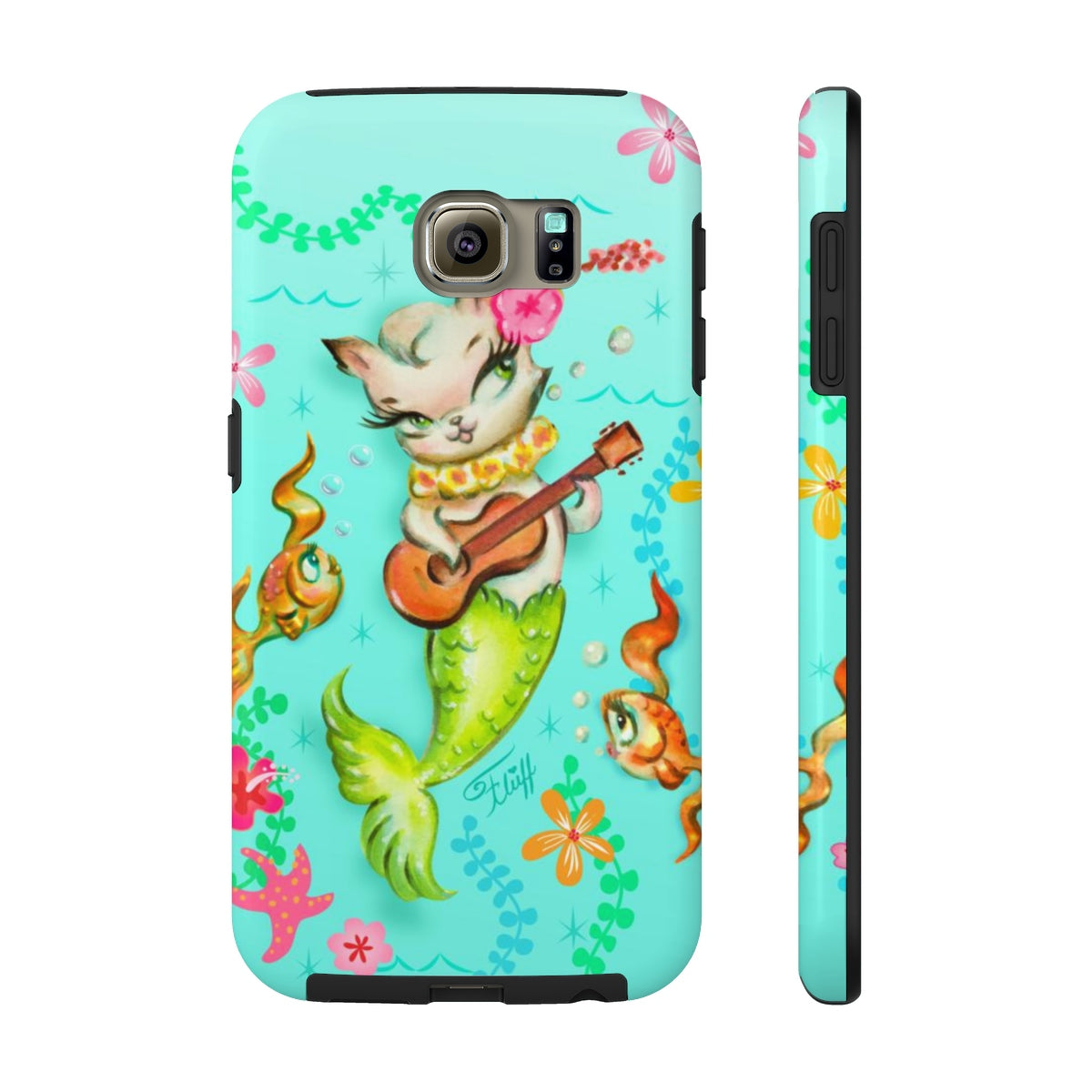 Mermaid Cat with Ukulele • Phone Case