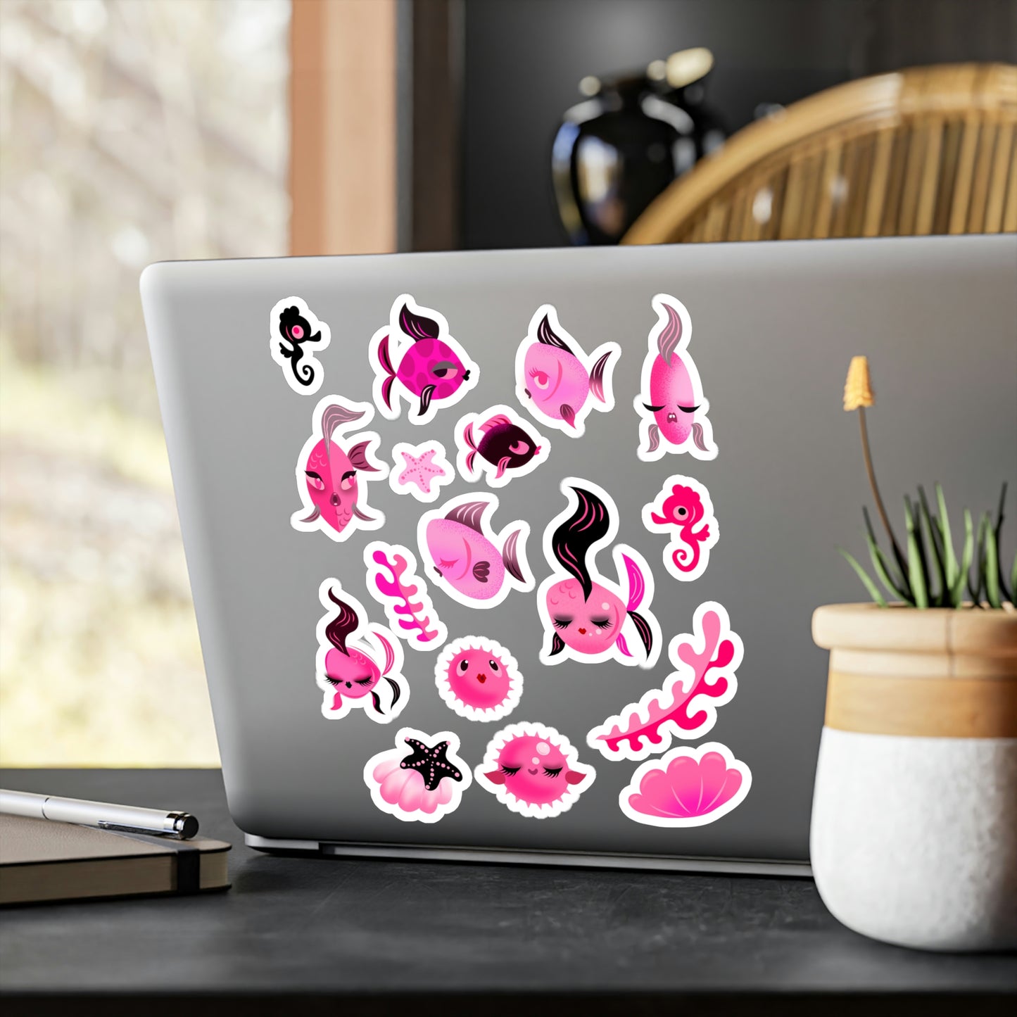 Mid Mod Fishies • Kiss-Cut Vinyl Decals Set