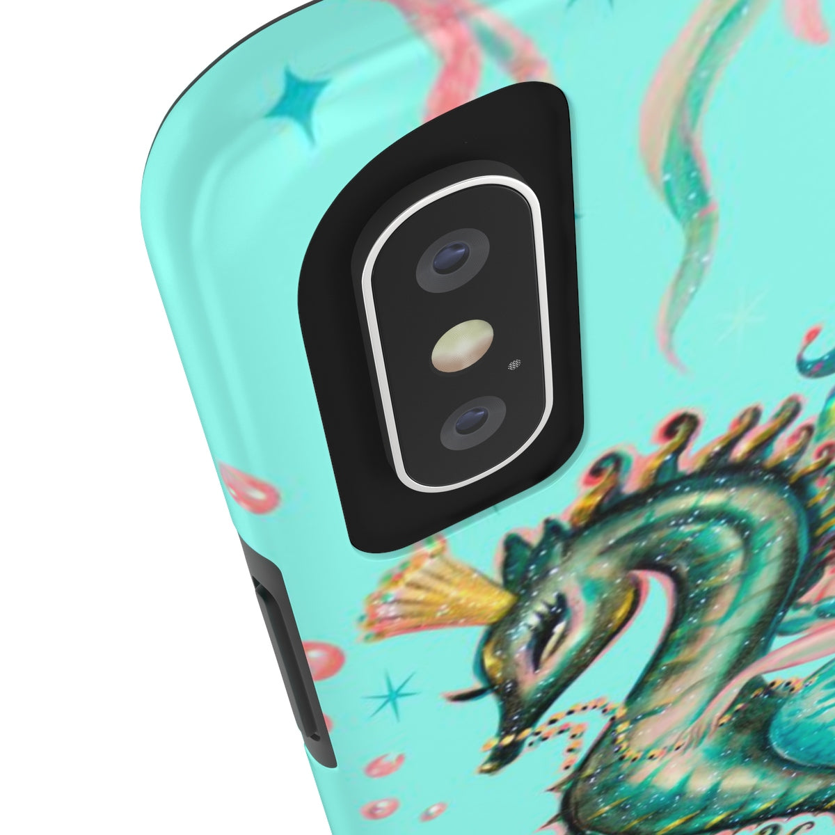Blue Mermaid Riding a Seahorse Prince • Phone Case