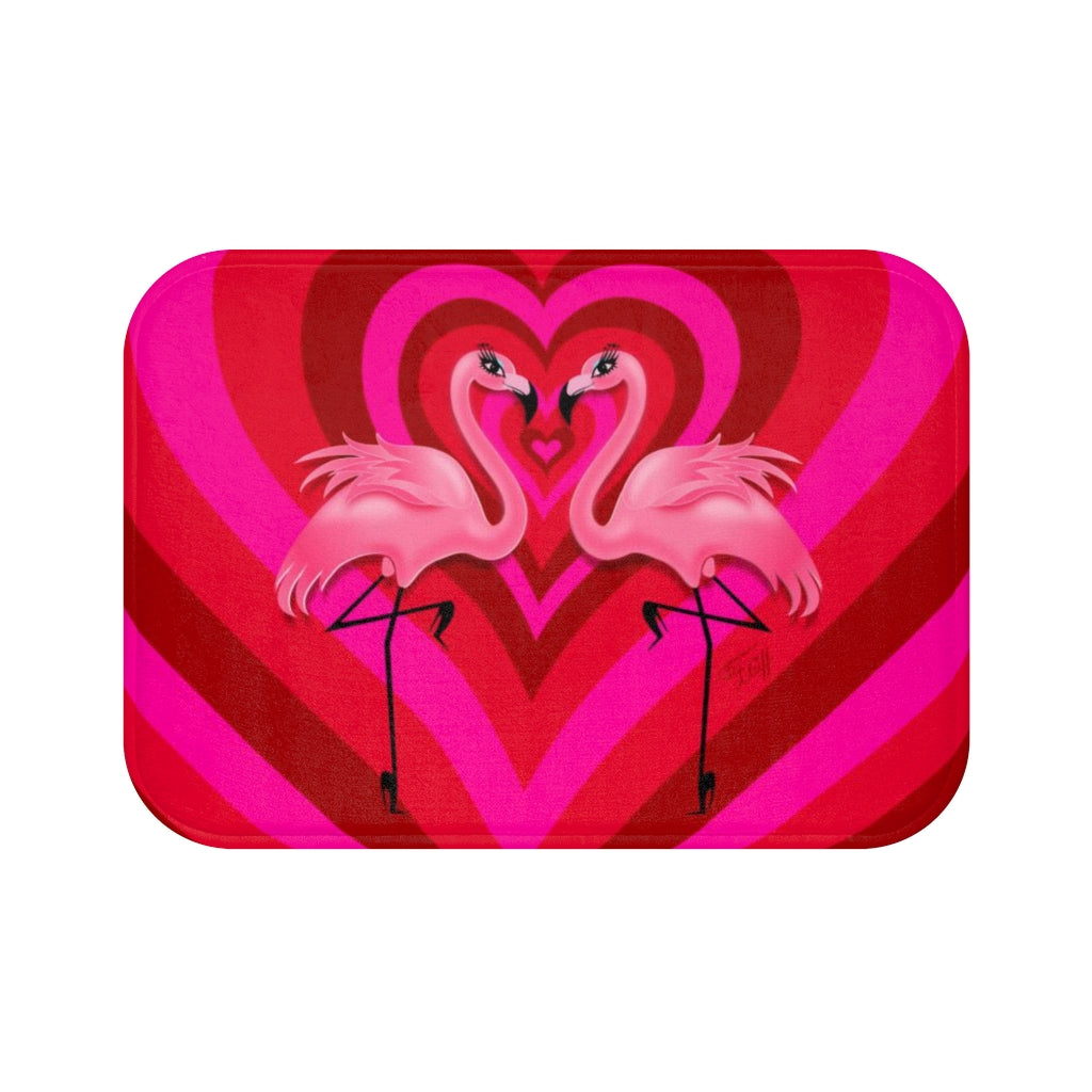 Flamingo Love • Bath Mat