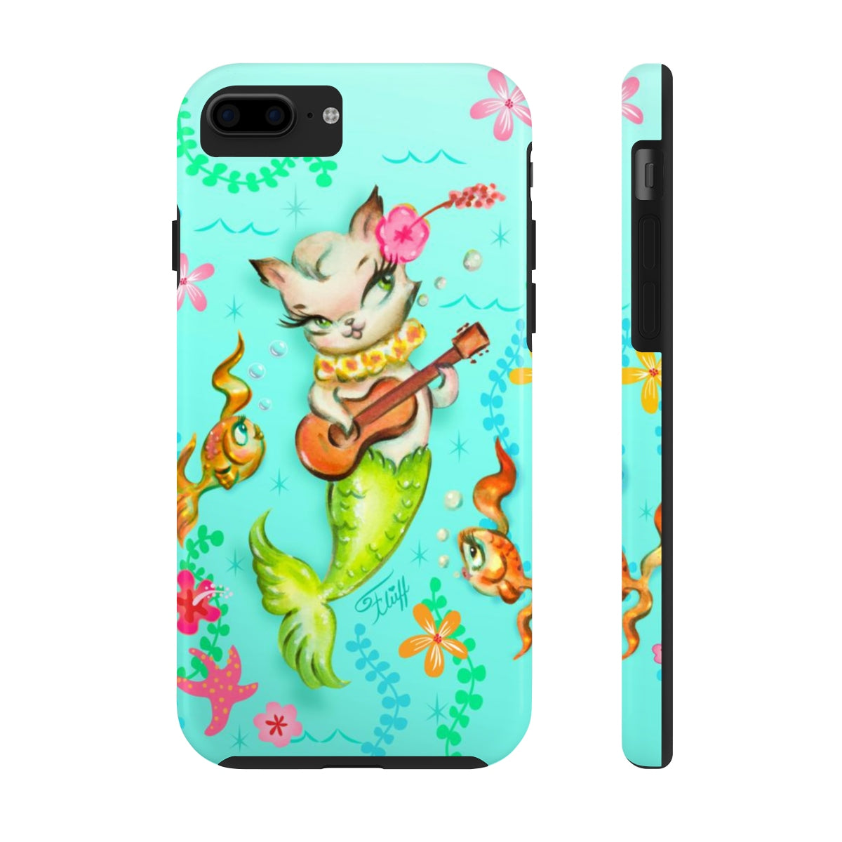 Mermaid Cat with Ukulele • Phone Case