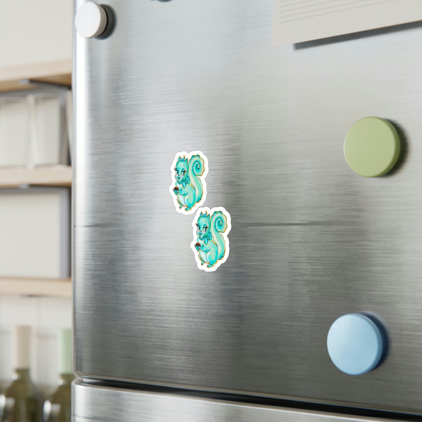 Cute Teal Squirrel • Kiss-Cut Vinyl Decals Set