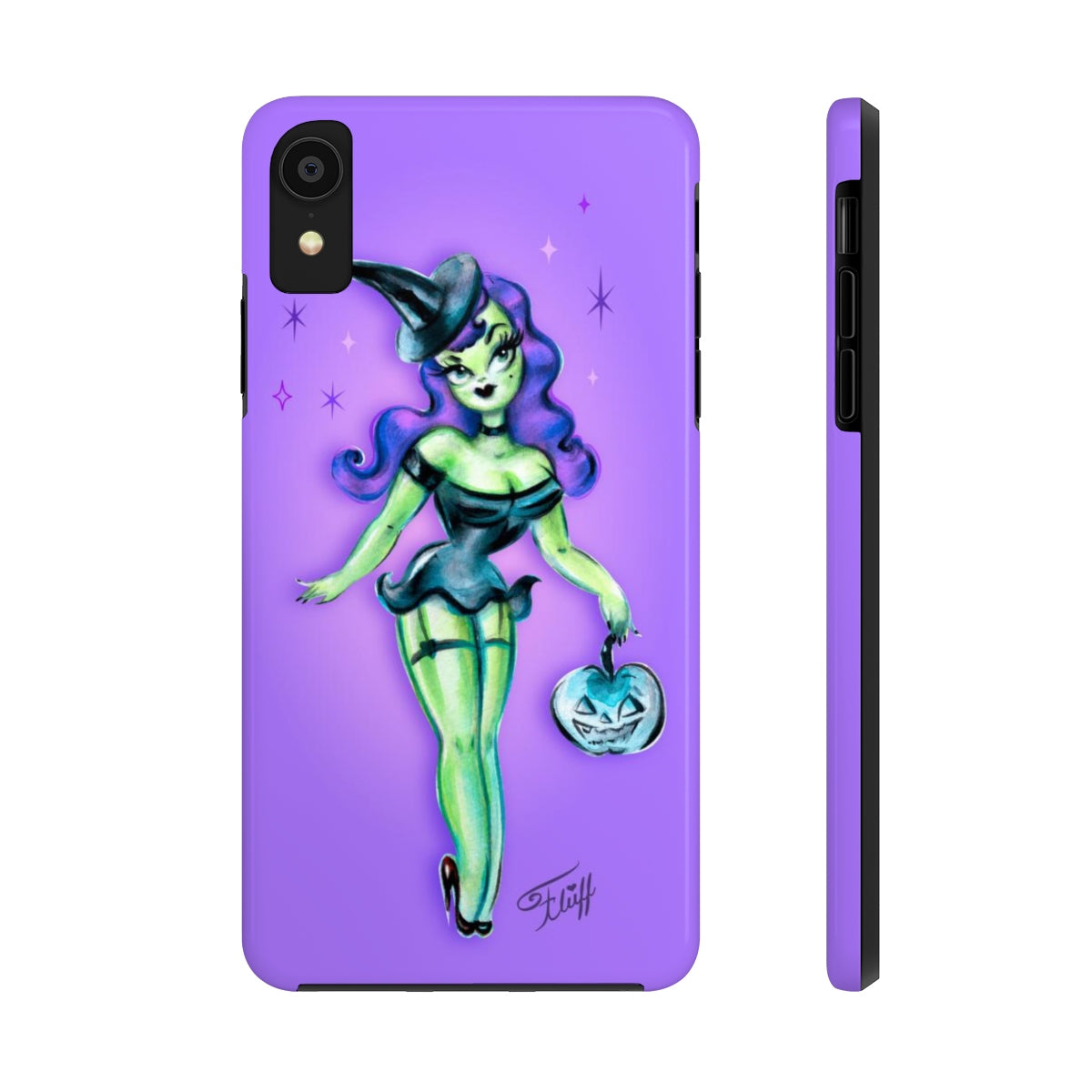 Pinup Witch with Jack-o'-lantern • Phone Case