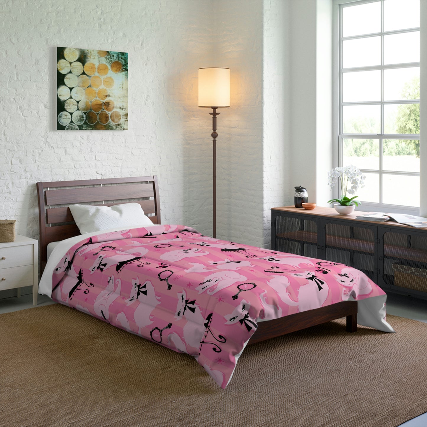 Boudoir Kitties Pink • Comforter