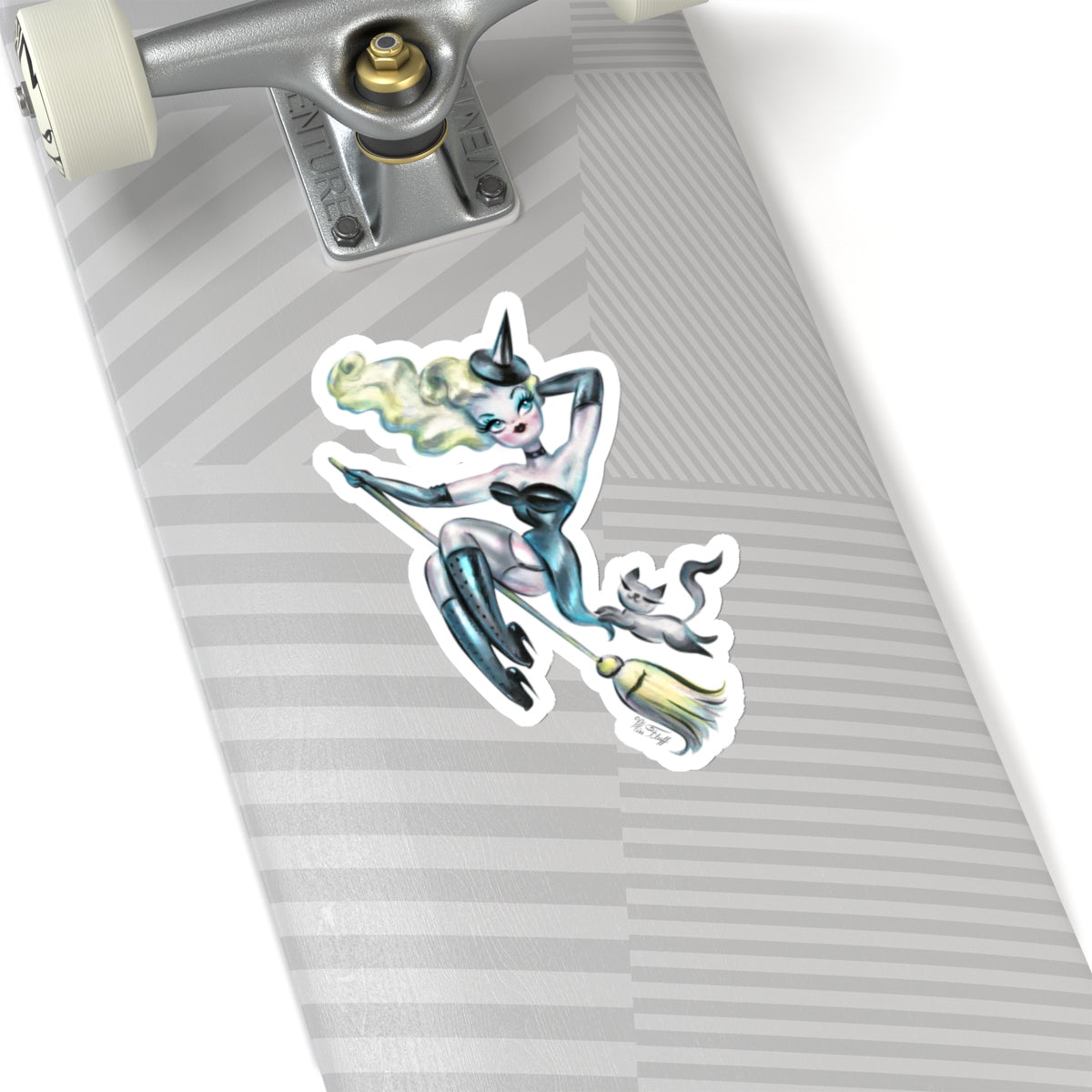 Blonde Pinup Witch • Kiss-Cut Sticker