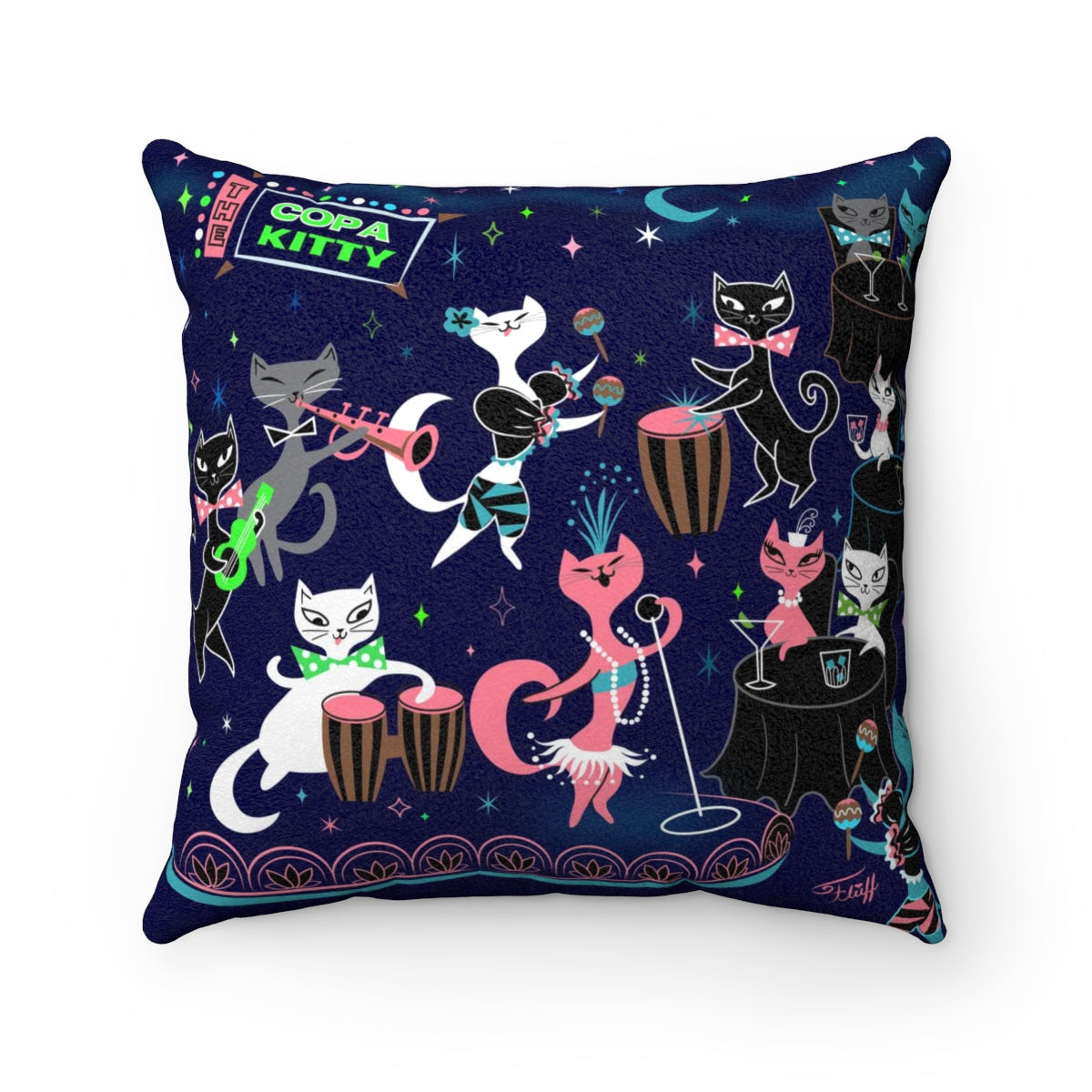 Mambo Kitties • Faux Suede Pillow