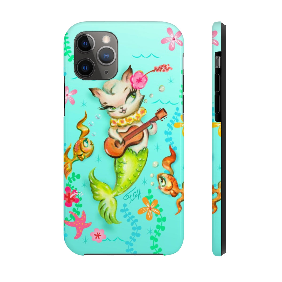Mermaid Cat with Ukulele • Phone Case