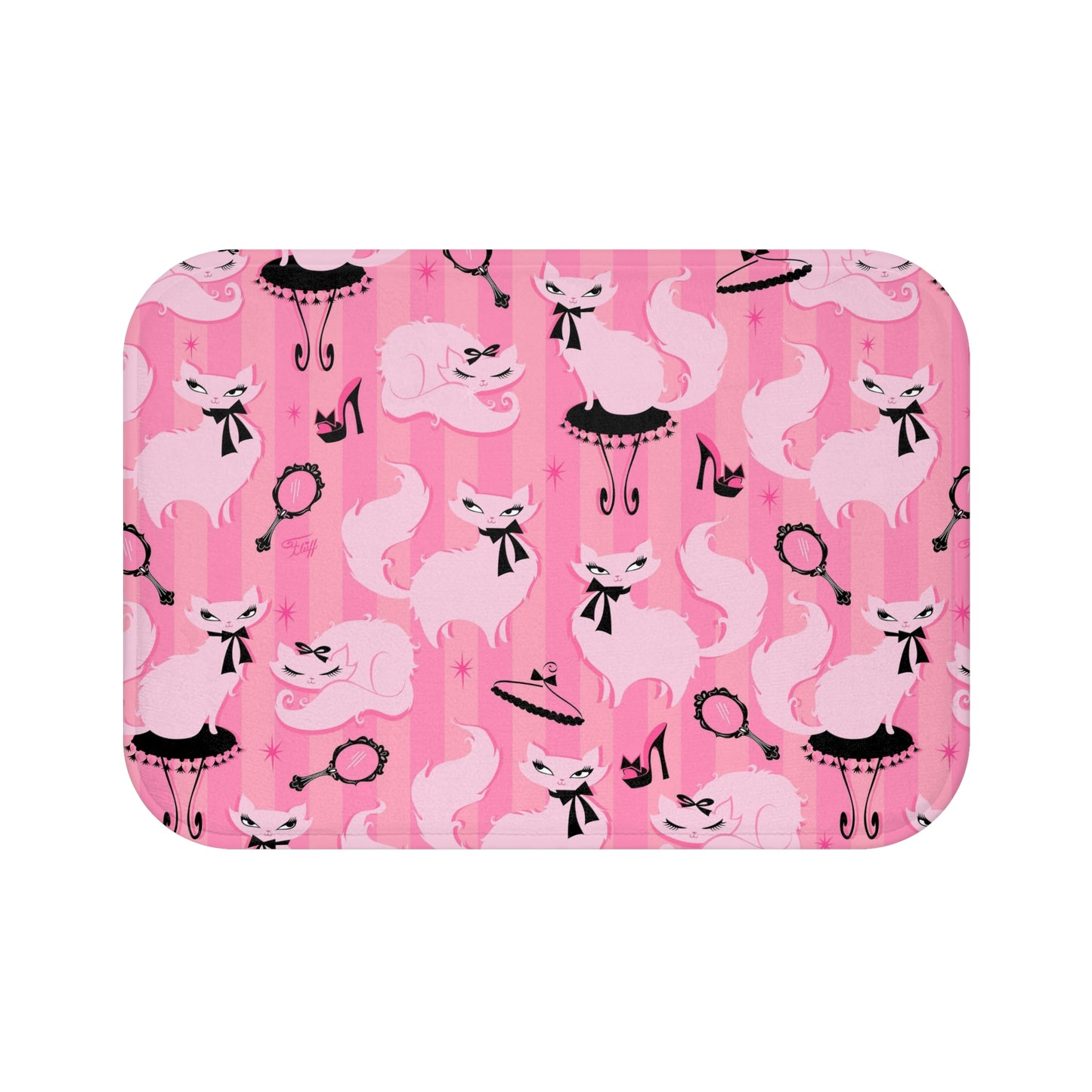 Boudoir Kitties Pink • Bath Mat