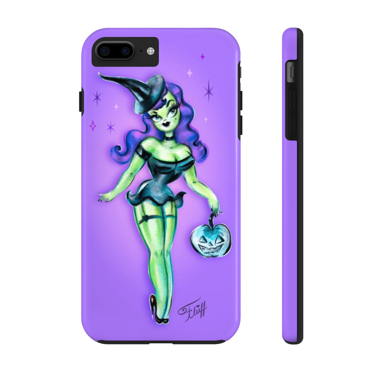 Pinup Witch with Jack-o'-lantern • Phone Case