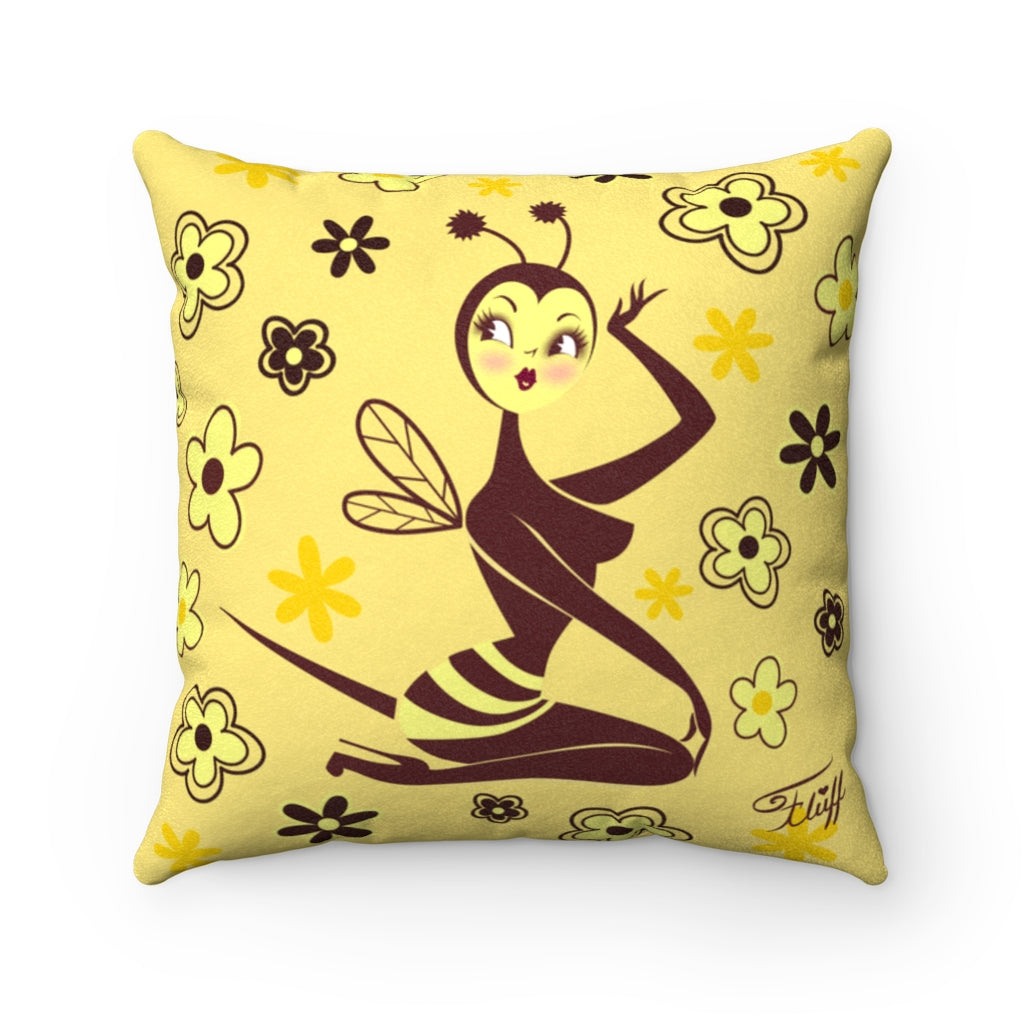 Bee Girl • Faux Suede Pillow