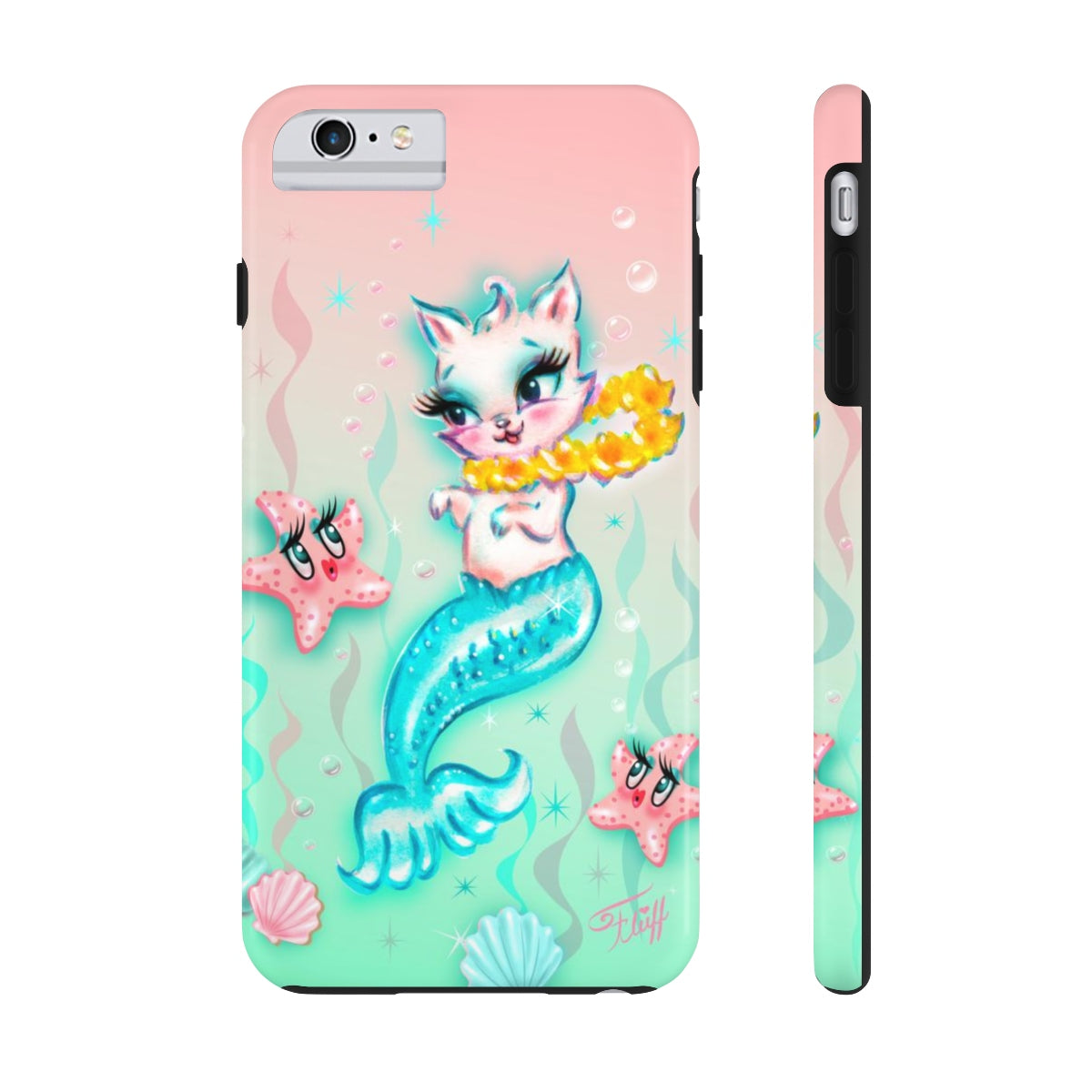 Merkitten with Lei and Starfish • Phone Case