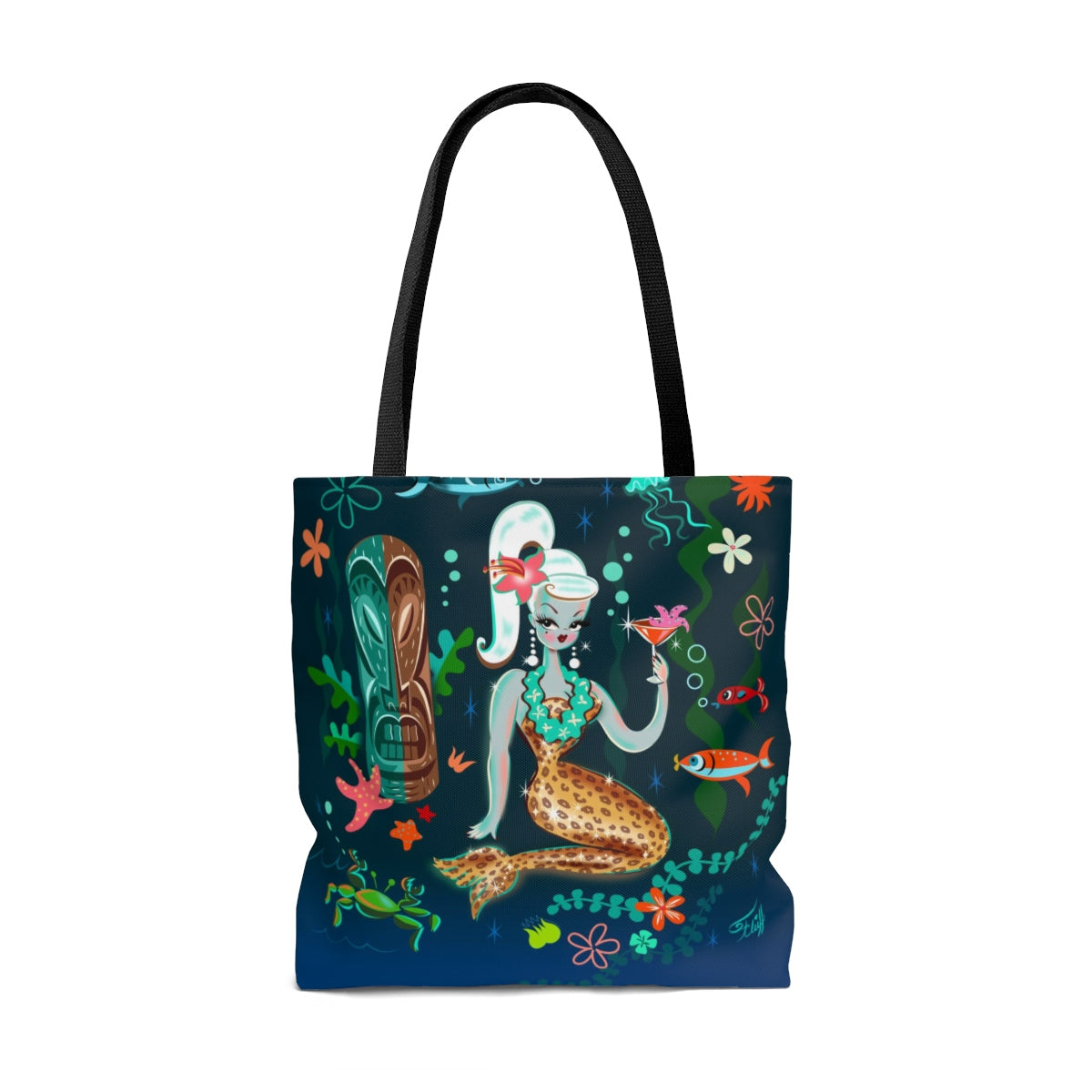 Blonde Leopard Martini Mermaid • Tote Bag