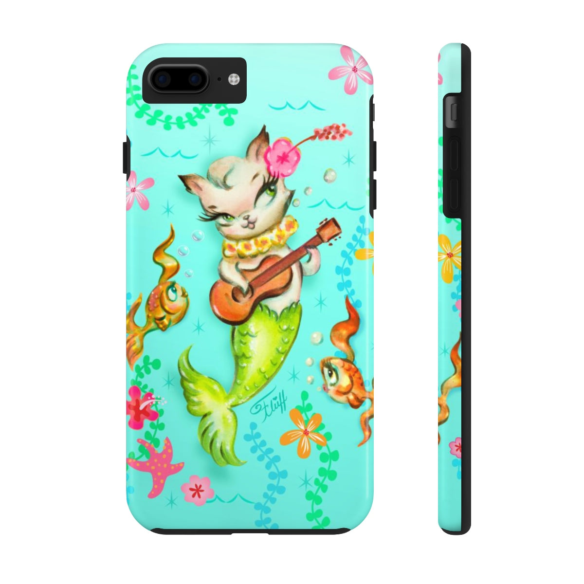 Mermaid Cat with Ukulele • Phone Case