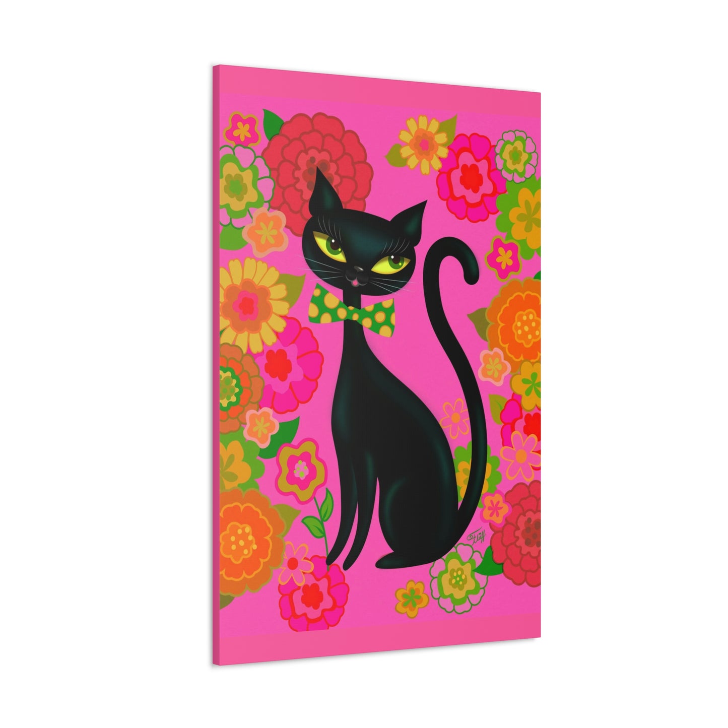 Mod Flower Kitty • Canvas Gallery Wrap