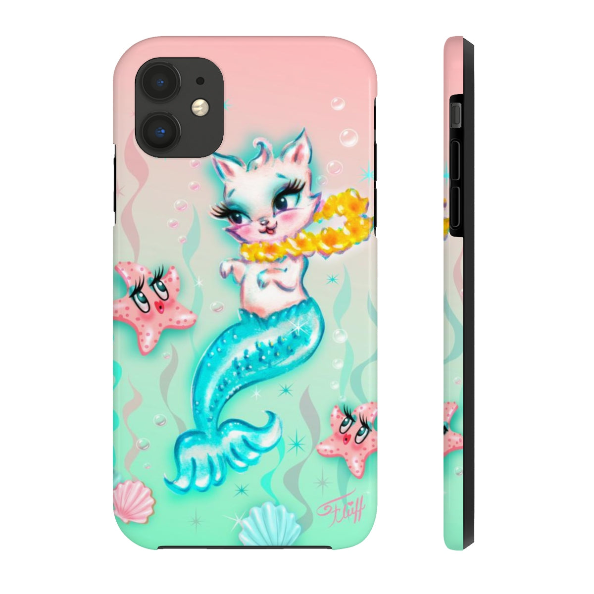 Merkitten with Lei and Starfish • Phone Case