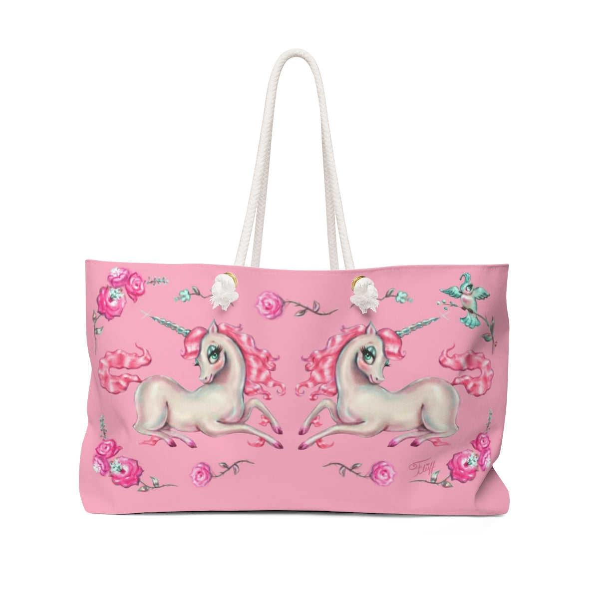 Unicorns and Roses on Pink • Weekender Bag