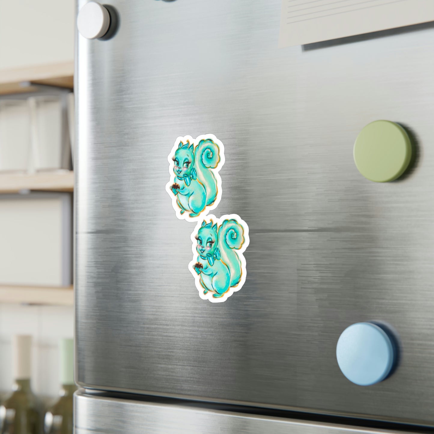 Cute Teal Squirrel • Kiss-Cut Vinyl Decals Set