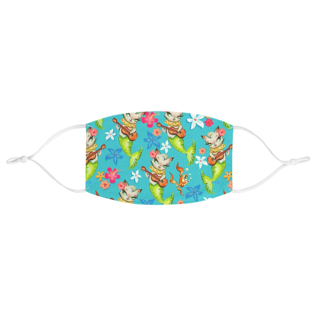 Merkitten with Ukelele • Adjustable Face Mask