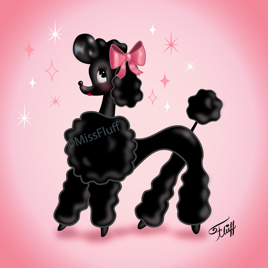 Velkendt ironi spil Pixie Poodle Black on Pink • Art Print – Miss Fluff's Boutique