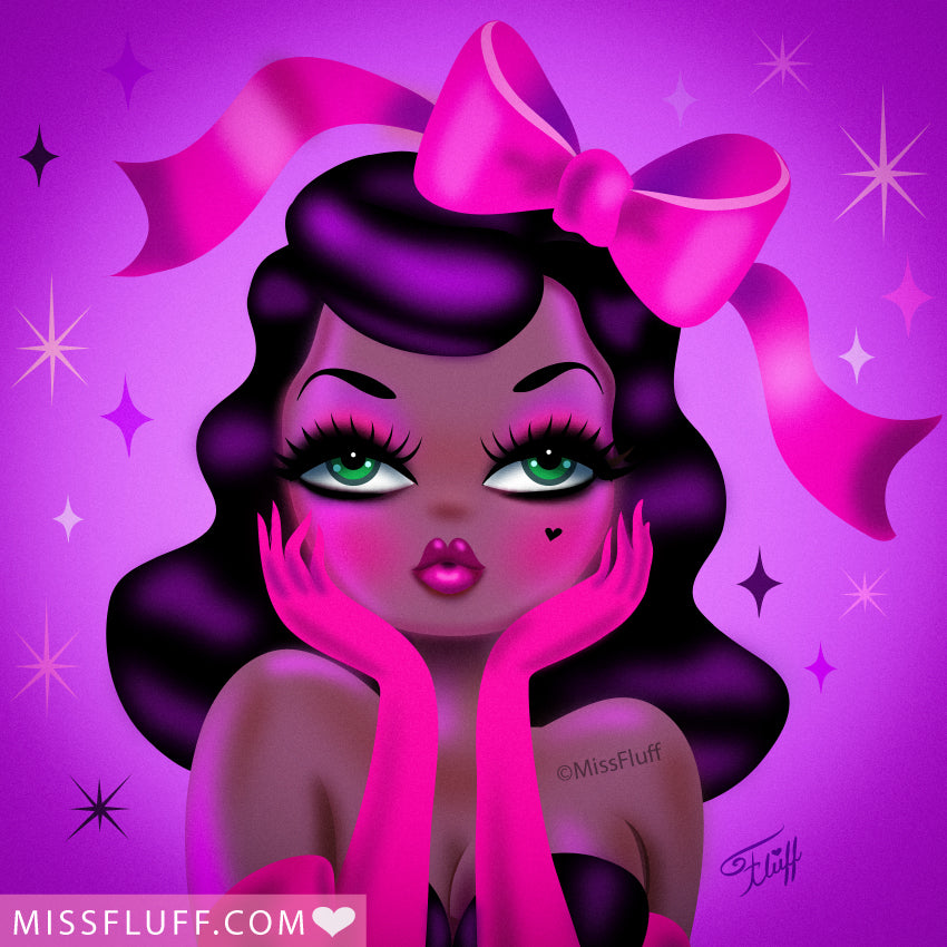 Glamour Doll on Violet • Art Print