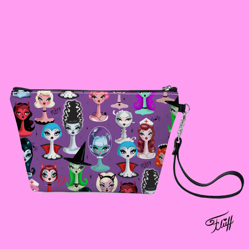 Spooky Dolls Purple • Cosmetic Bag