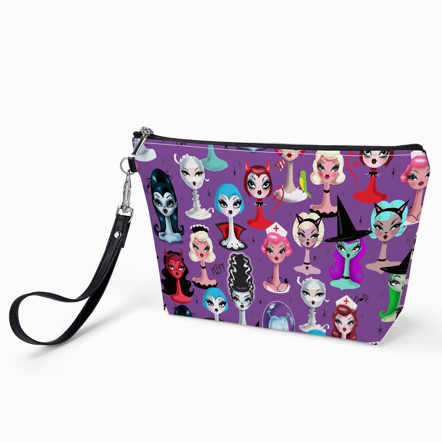 Spooky Dolls Purple • Cosmetic Bag