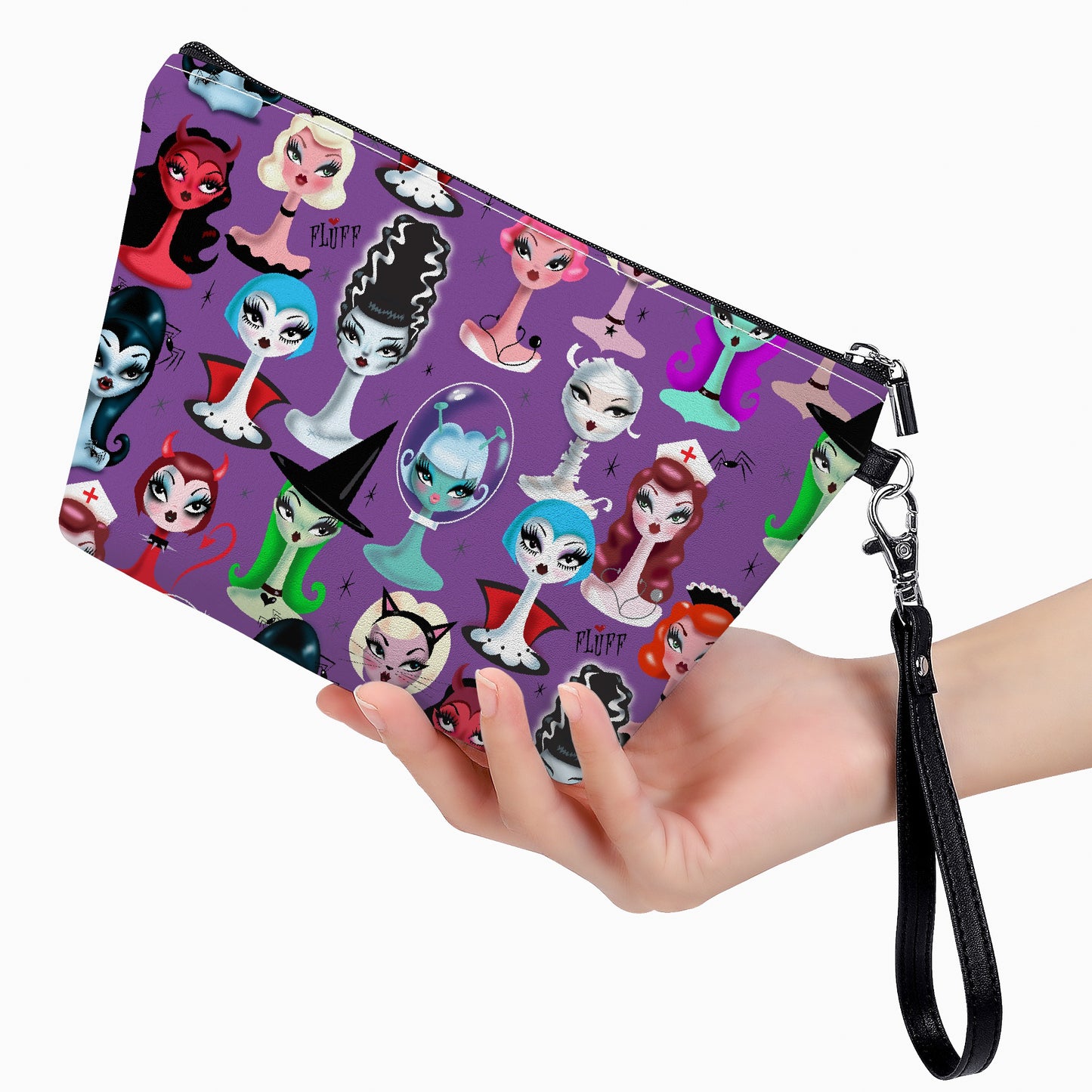 Spooky Dolls Purple • Cosmetic Bag