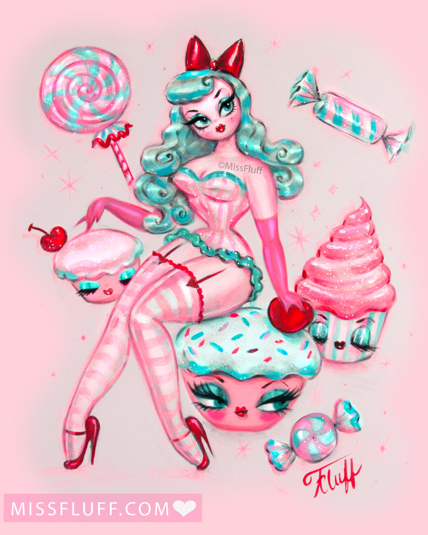 Cupcakes and Candy Doll • Sweet Cream • Art Print