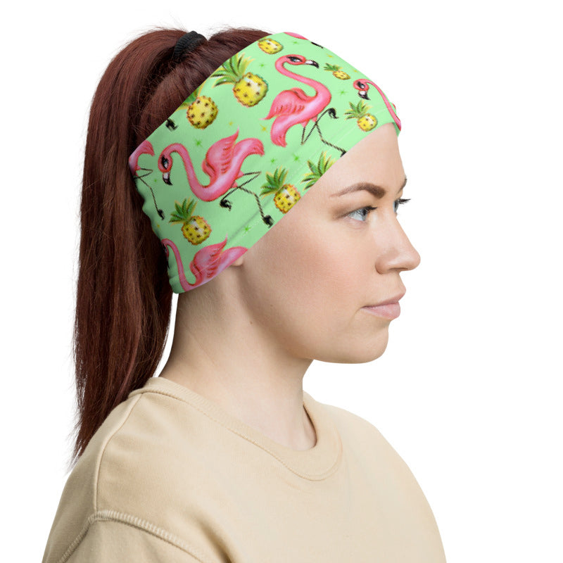 Flamingos and Pineapples • Neck Gaiter Face Mask