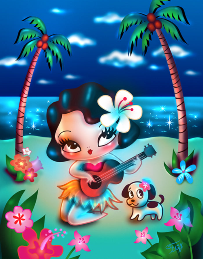 Hula Lulu Night Time • Art Print