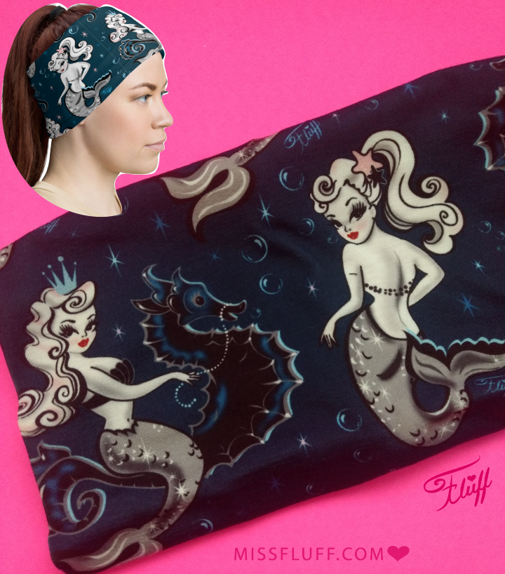 Pearla on Deep Blue • Neck Gaiter Face Mask