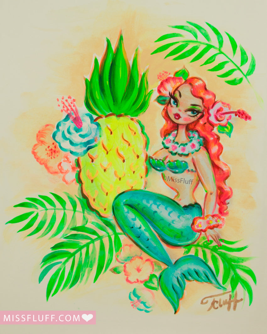 Tropical Pineapple Mermaid • Art Print