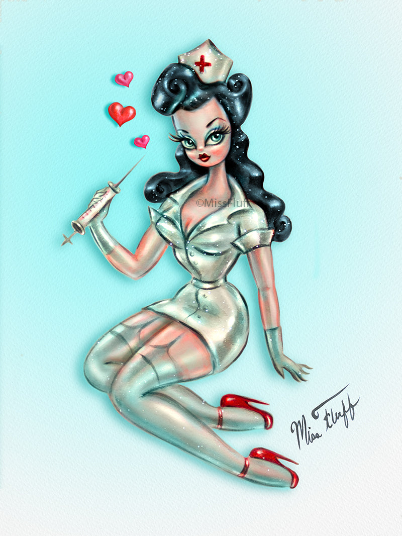 Raven Pinup Nurse • Art Print