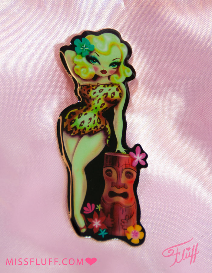 Tiki Pinup Doll • Enamel Pin • Limited Edition