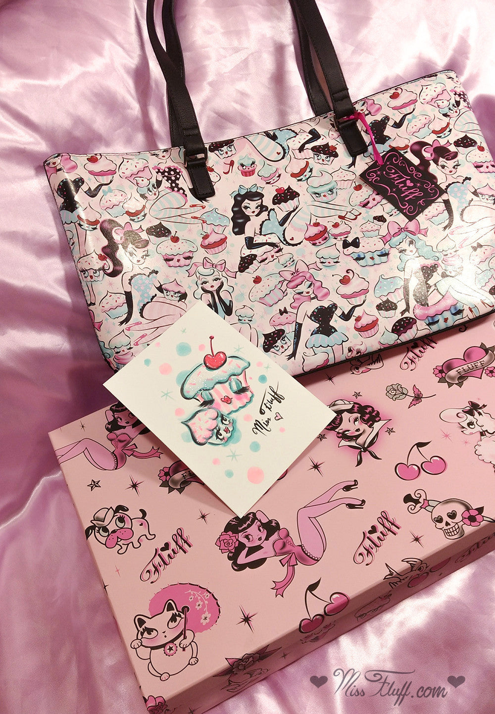 Special CUPCAKE DOLLS TOTE- SIGNED! with ORIGINAL DRAWING!