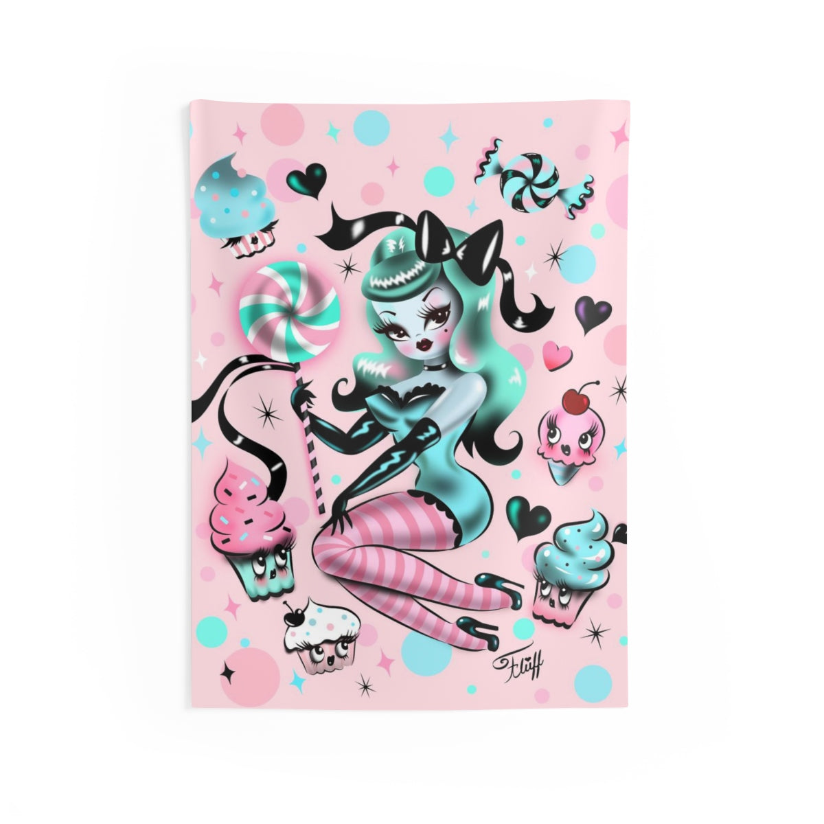 Mint Sugar Pinup Doll • Indoor Wall Tapestries