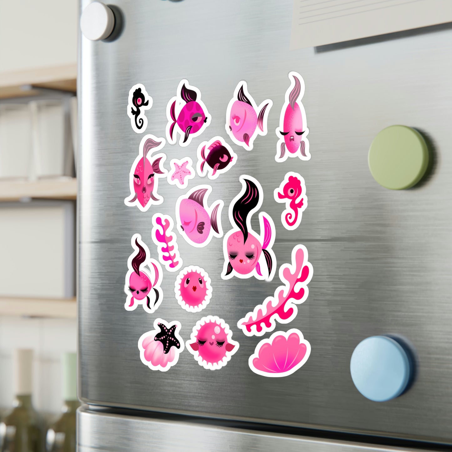 Mid Mod Fishies • Kiss-Cut Vinyl Decals Set