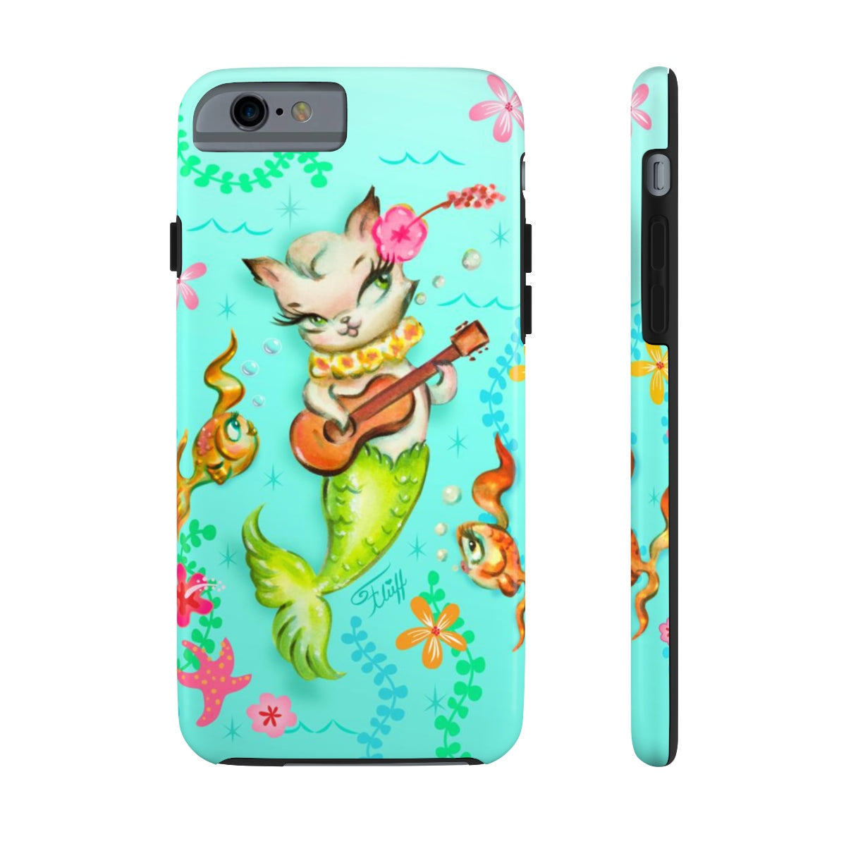 Mermaid Cat with Ukulele • Phone Case