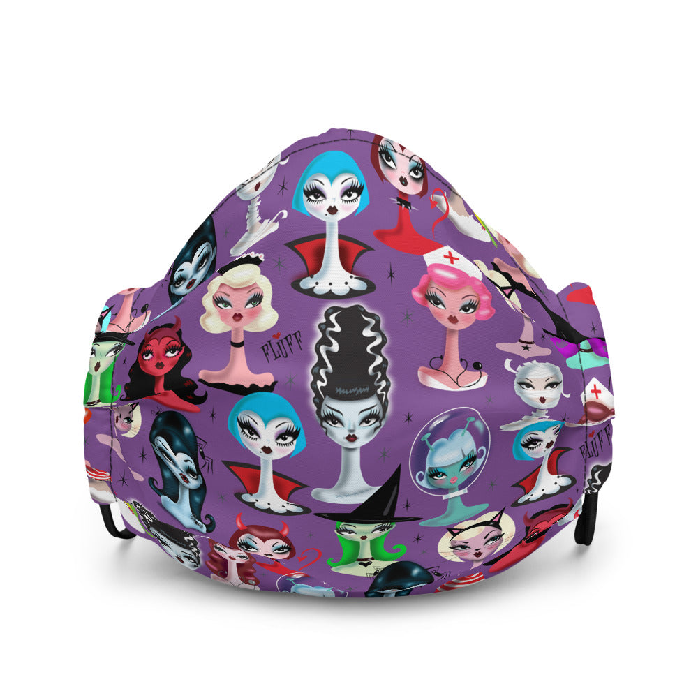 Spooky Dolls Purple • Premium face mask