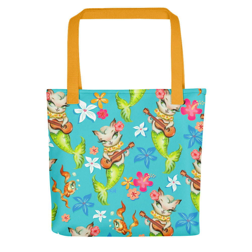 Merkitten with Ukelele • Tote bag