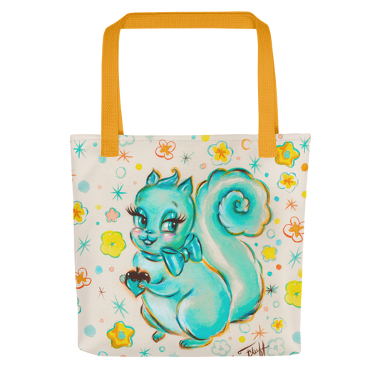Cute Teal Squirrel • Tote bag