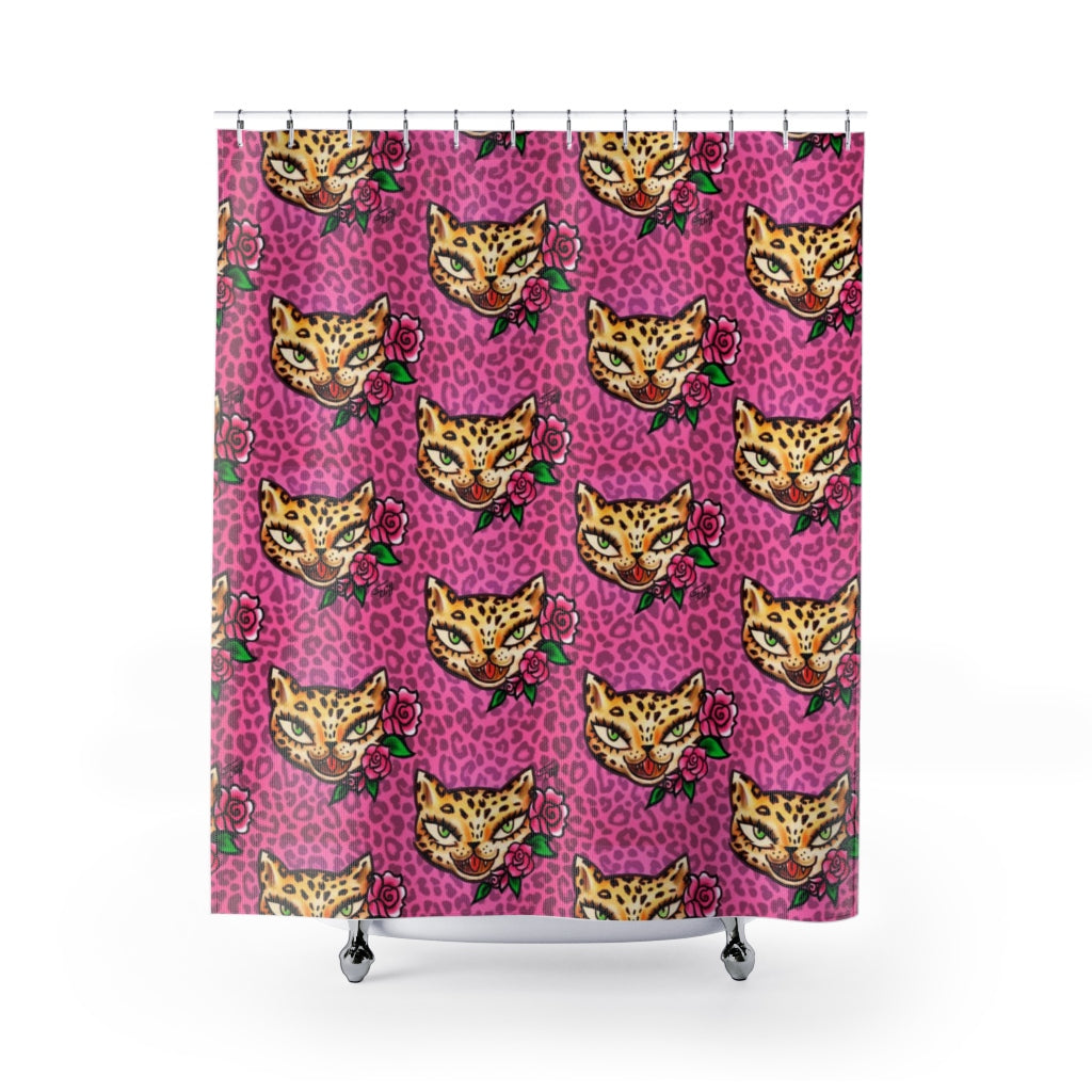 Leopard Kitty • Shower Curtain