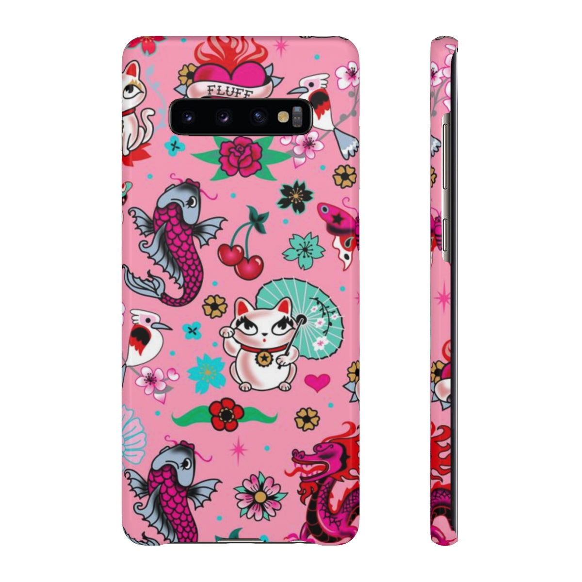 Lucky Kitty on Pink • Phone Case Samsung