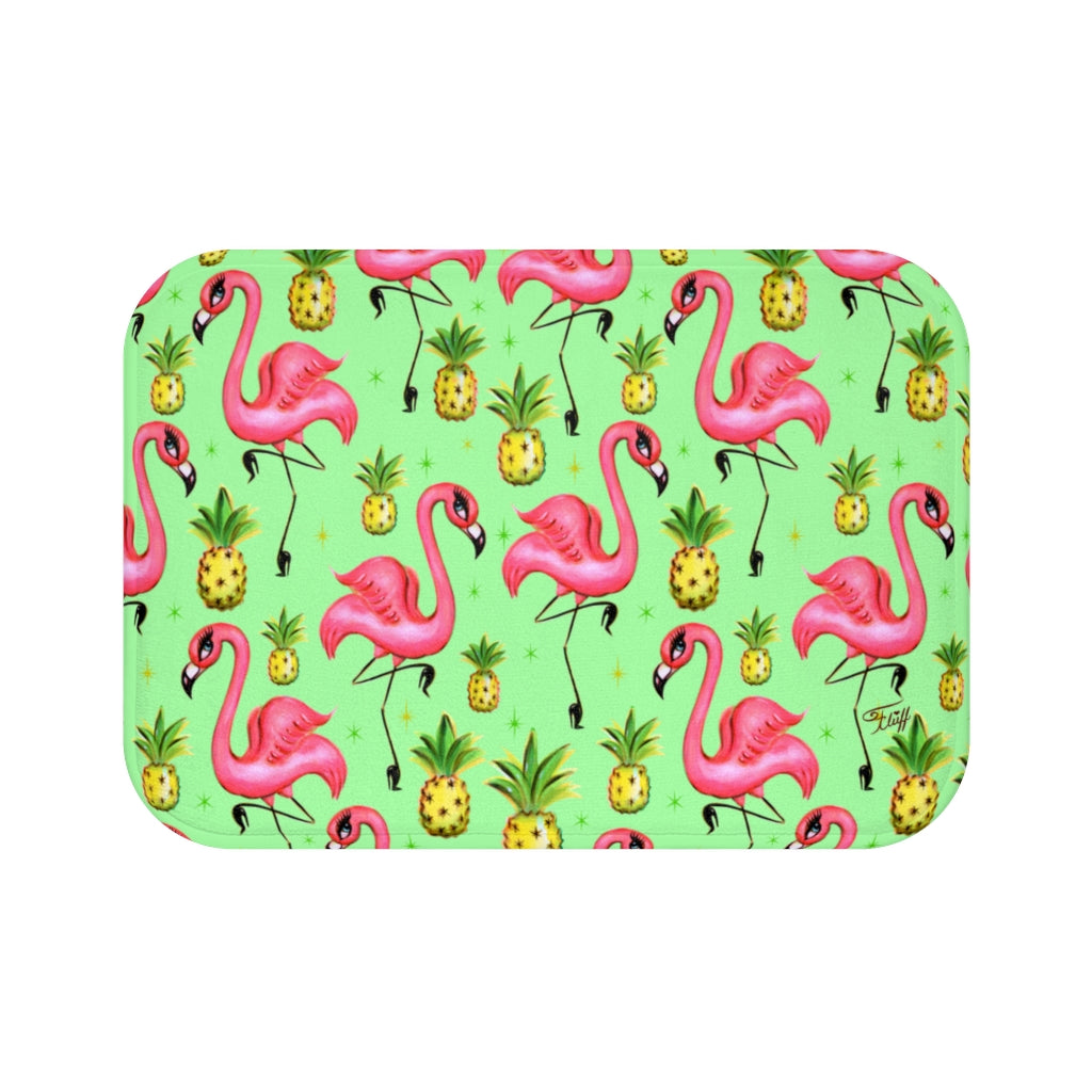 Flamingos and Pineapples • Bath Mat