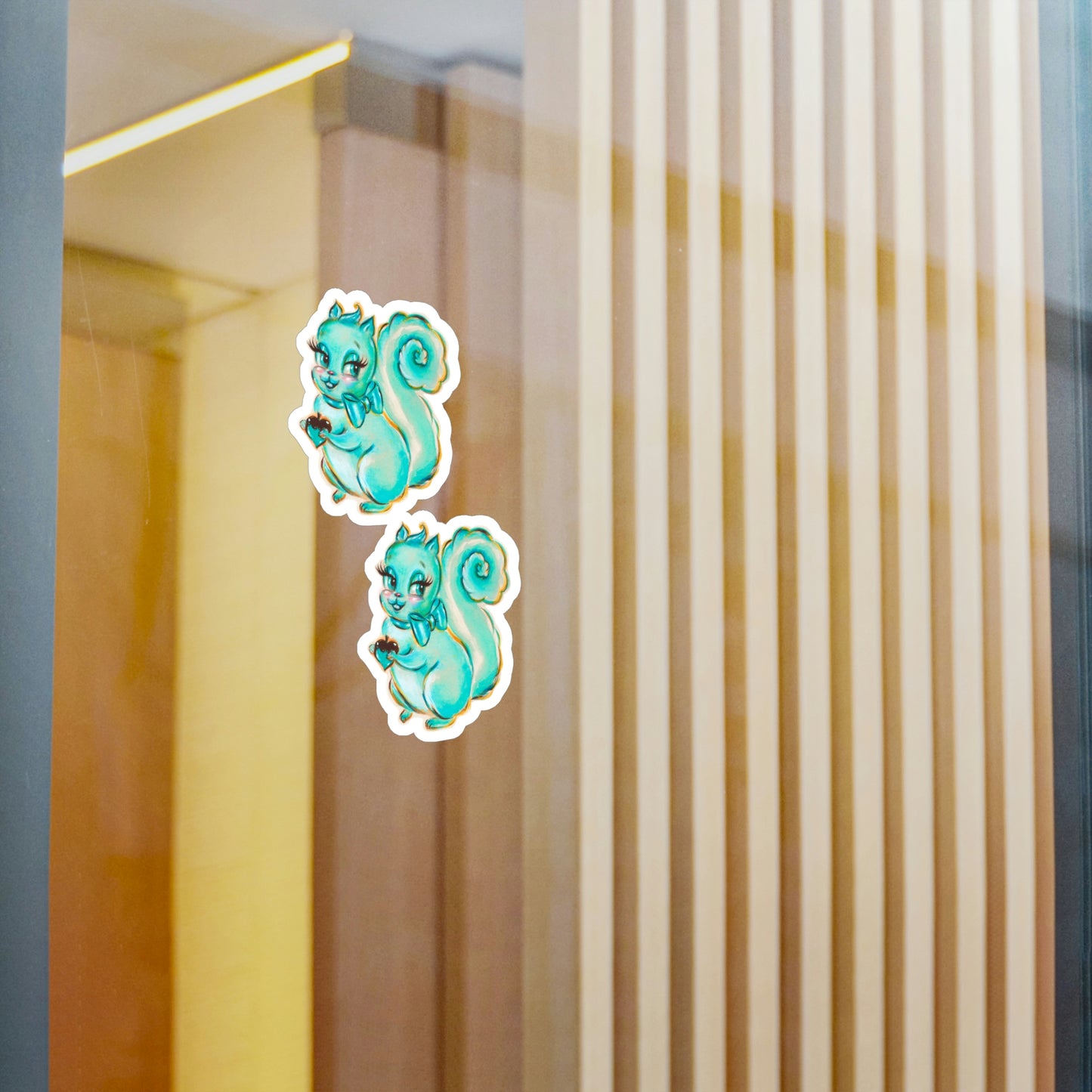Cute Teal Squirrel • Kiss-Cut Vinyl Decals Set